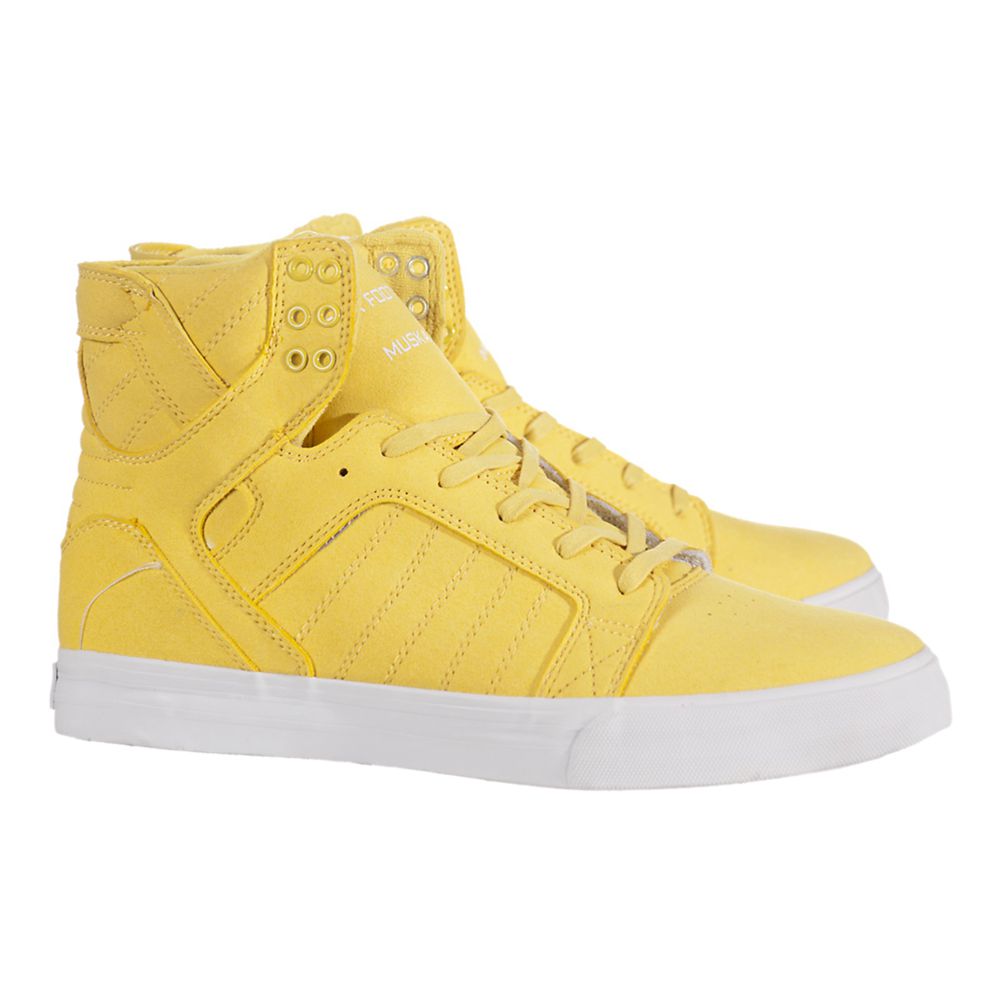 Baskets Montantes Supra SkyTop Jaune Yellow Microfiber Homme | JFQ-03300615